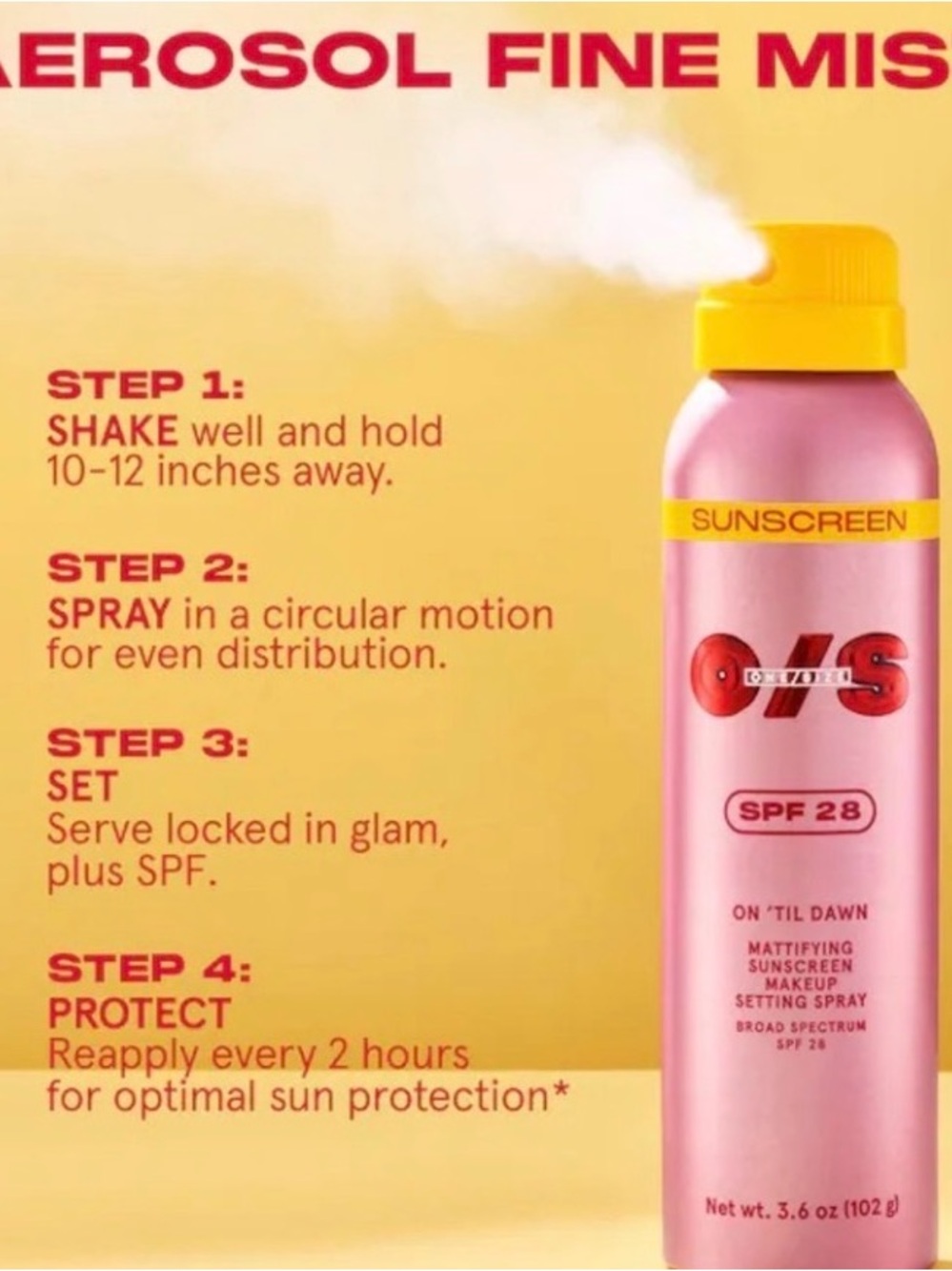 ONE / SIZE - On 'Til Dawn Mattifying Sunscreen Makeup Setting Spray SPF 28 - Picture 5 of 5